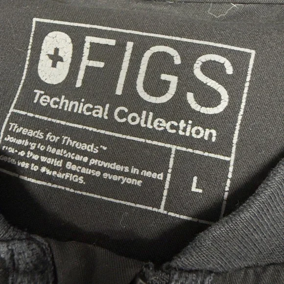 FIGS Technical Collection Black Full Zip Scrub Jacket Womens Large Bomber Style - Picture 4 of 7
